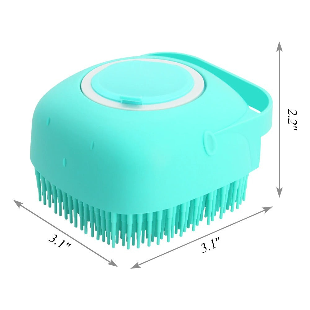 Pet Shampoo Massager Brush – Soft Silicone Grooming Scrubber for Dogs & Cats