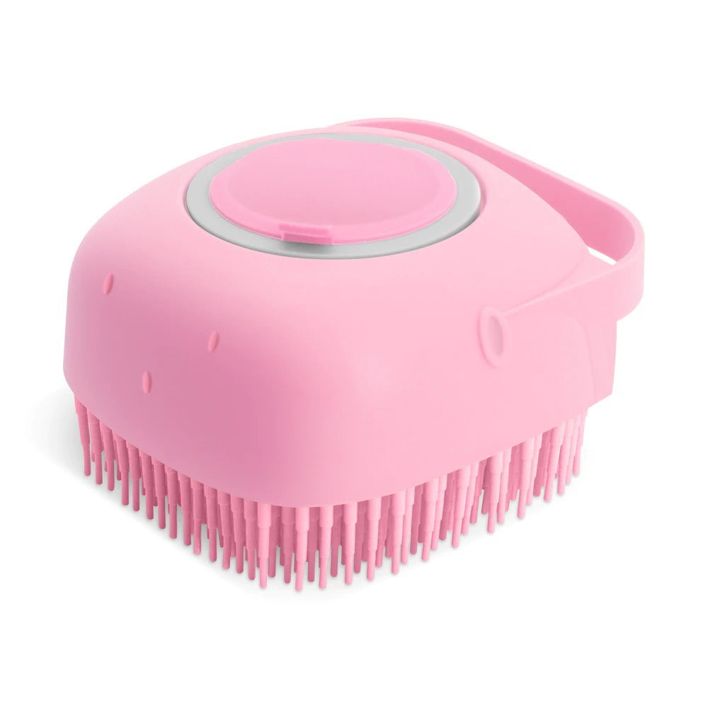 Pet Shampoo Massager Brush – Soft Silicone Grooming Scrubber for Dogs & Cats