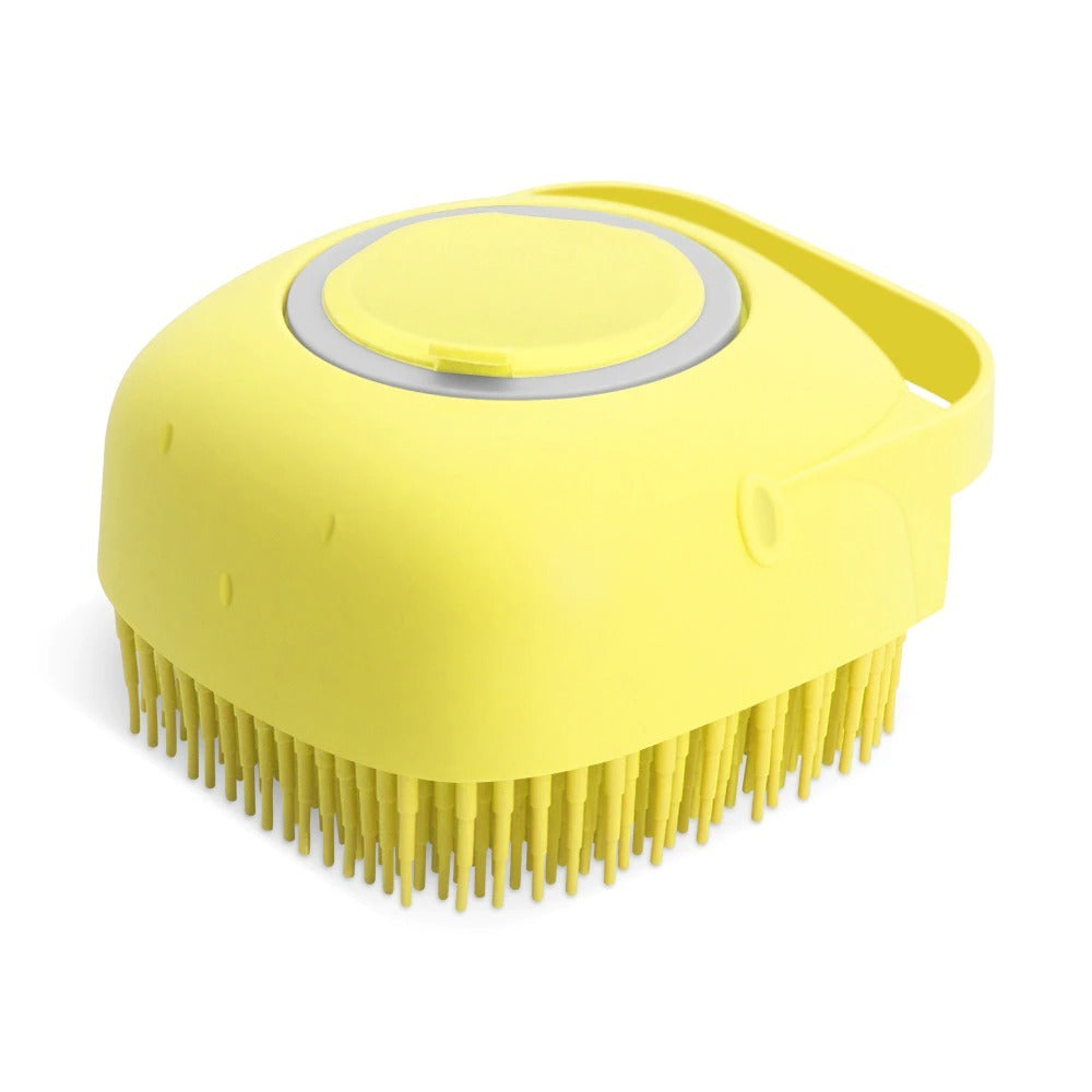 Pet Shampoo Massager Brush – Soft Silicone Grooming Scrubber for Dogs & Cats