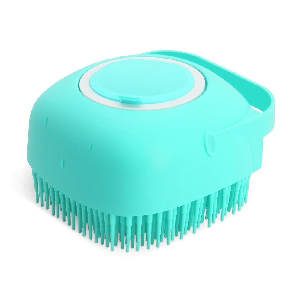 Pet Shampoo Massager Brush – Soft Silicone Grooming Scrubber for Dogs & Cats