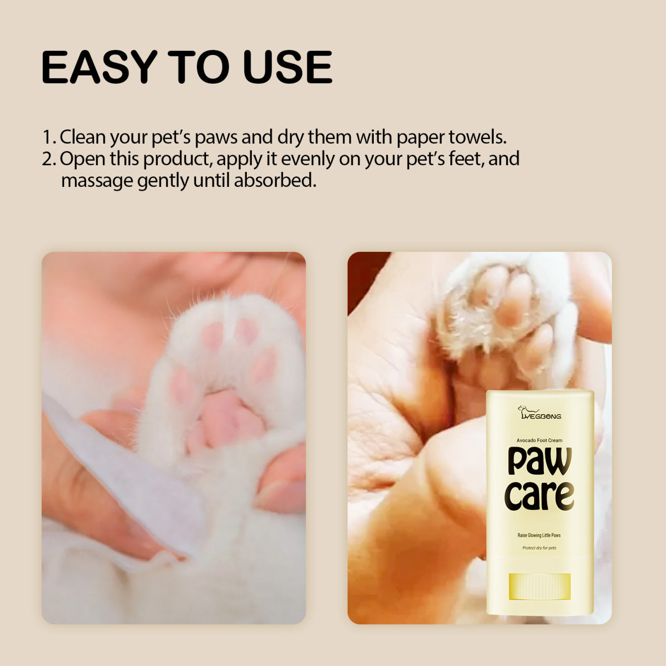 Yegbong Pet Avocado Foot Balm Pet Cat & Dog Foot Cleansing Care, Moisturizing And Crack-proof Care