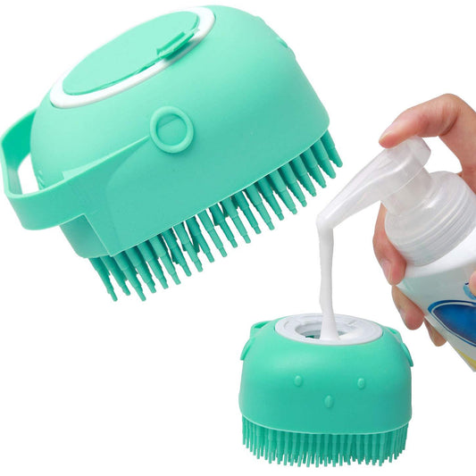 Pet Shampoo Massager Brush – Soft Silicone Grooming Scrubber for Dogs & Cats
