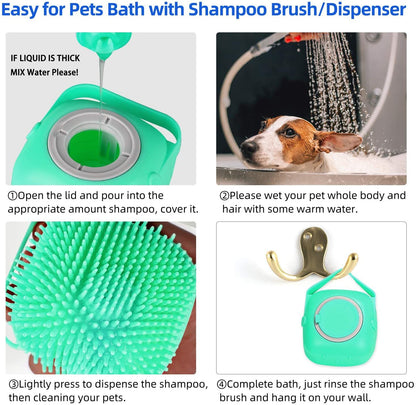 Pet Shampoo Massager Brush – Soft Silicone Grooming Scrubber for Dogs & Cats